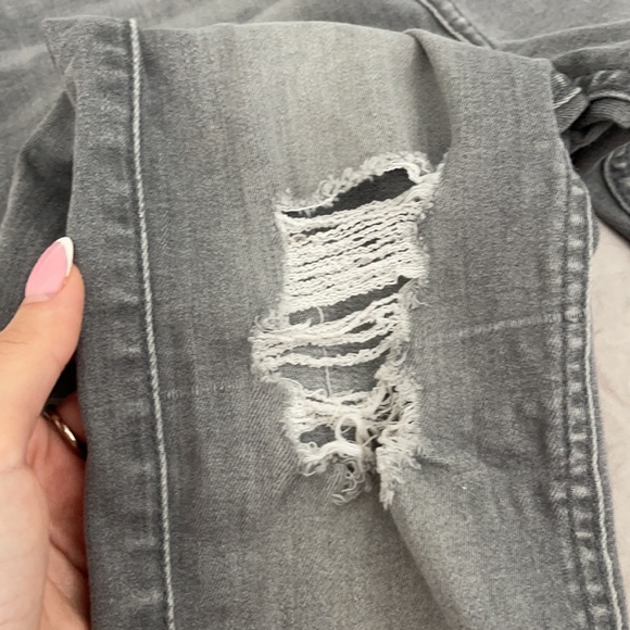 7 For all Mankind Gray Jeans ripped size 23 High Rise - Picture 8 of 10
